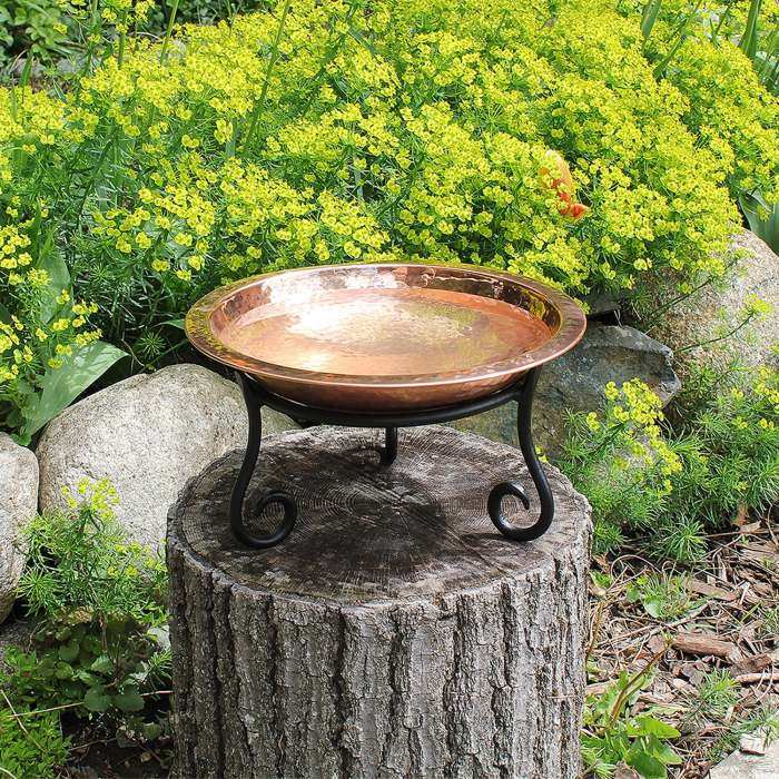 Achla Hammered Solid Copper Bath w/Short Stand